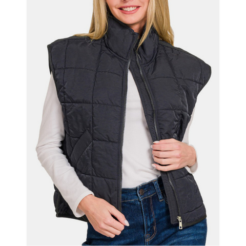 Janice Cropped Puffer Vest