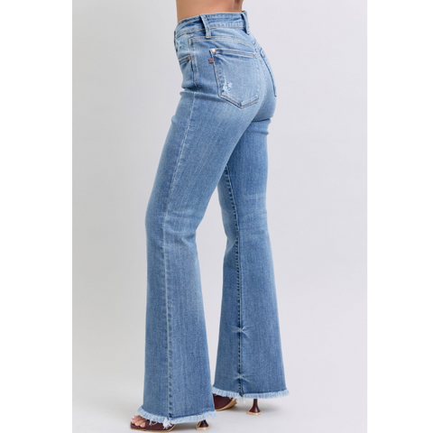 Judy Blue Raw Hem High Rise Bootcut Jeans